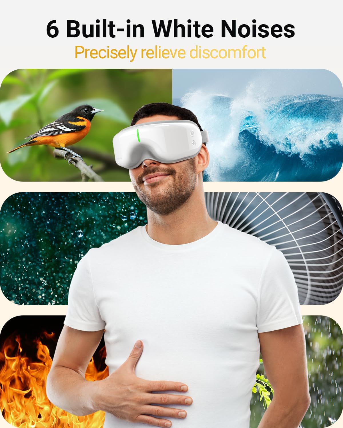 Comfytemp Eye Massager with Heat, Birthday Gifts for Mom Wife Women Men Dad, FSA HSA Eligible Smart Heated Mask Massager with Music for Migraine, Eyes Fatigue, Puffiness, and Dryness Relief