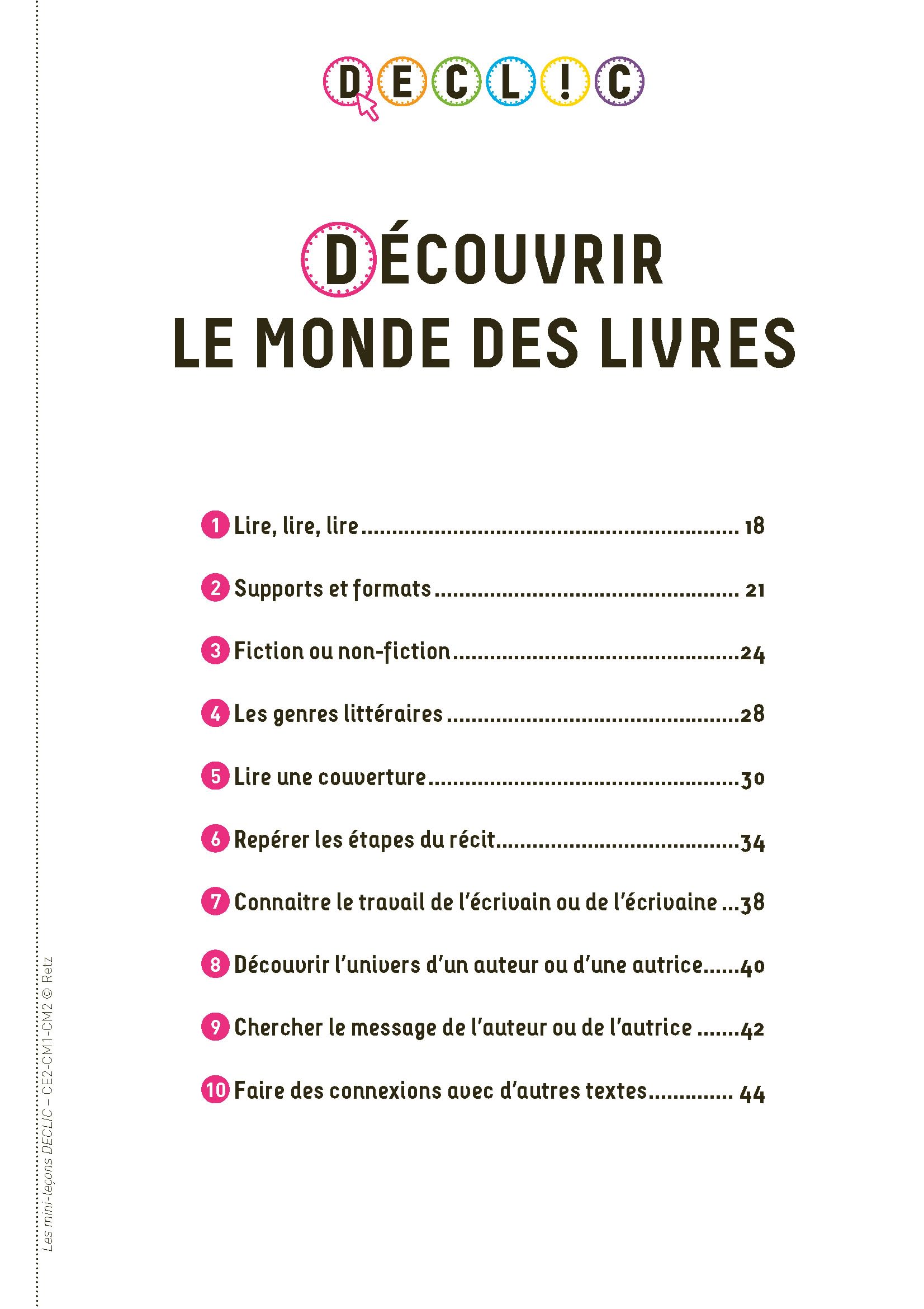 L'atelier de lecture DECLIC - Les mini-leçons CE2 - CM1 - CM2
