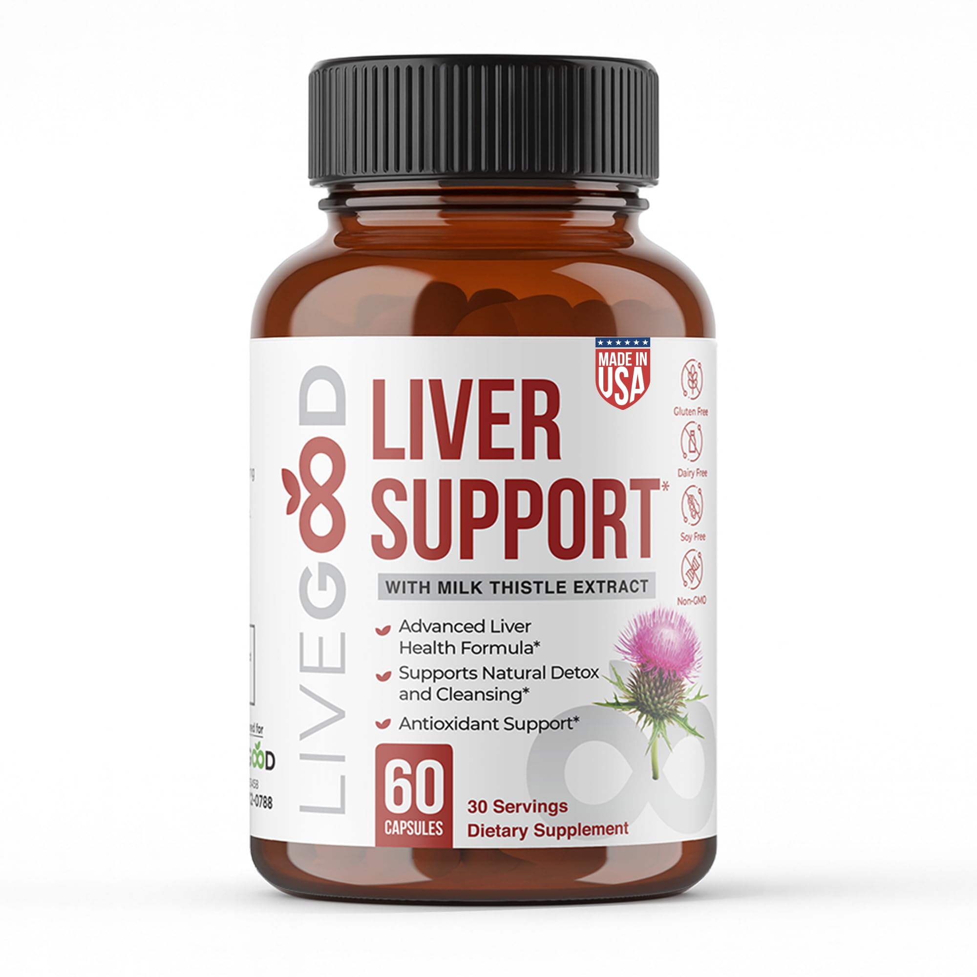 LIVEGOOD Liver Support Supplement with TUDCA & Ox Bile – Milk Thistle 500mg, NAC, Alpha Lipoic Acid & Dandelion Root – Advanced Liver Cleanse Detox & Repair Complex (30 Days)