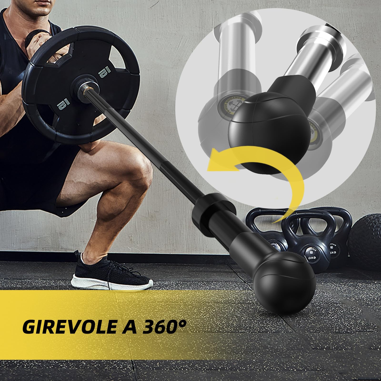 POWER GUIDANCE Mina Landmine Attachment for Barbell – Attachment for Landmine per bar Olympic da 2 pollici, per allenamento a casa, palestra, con piattaforma di fissaggio a barra a T