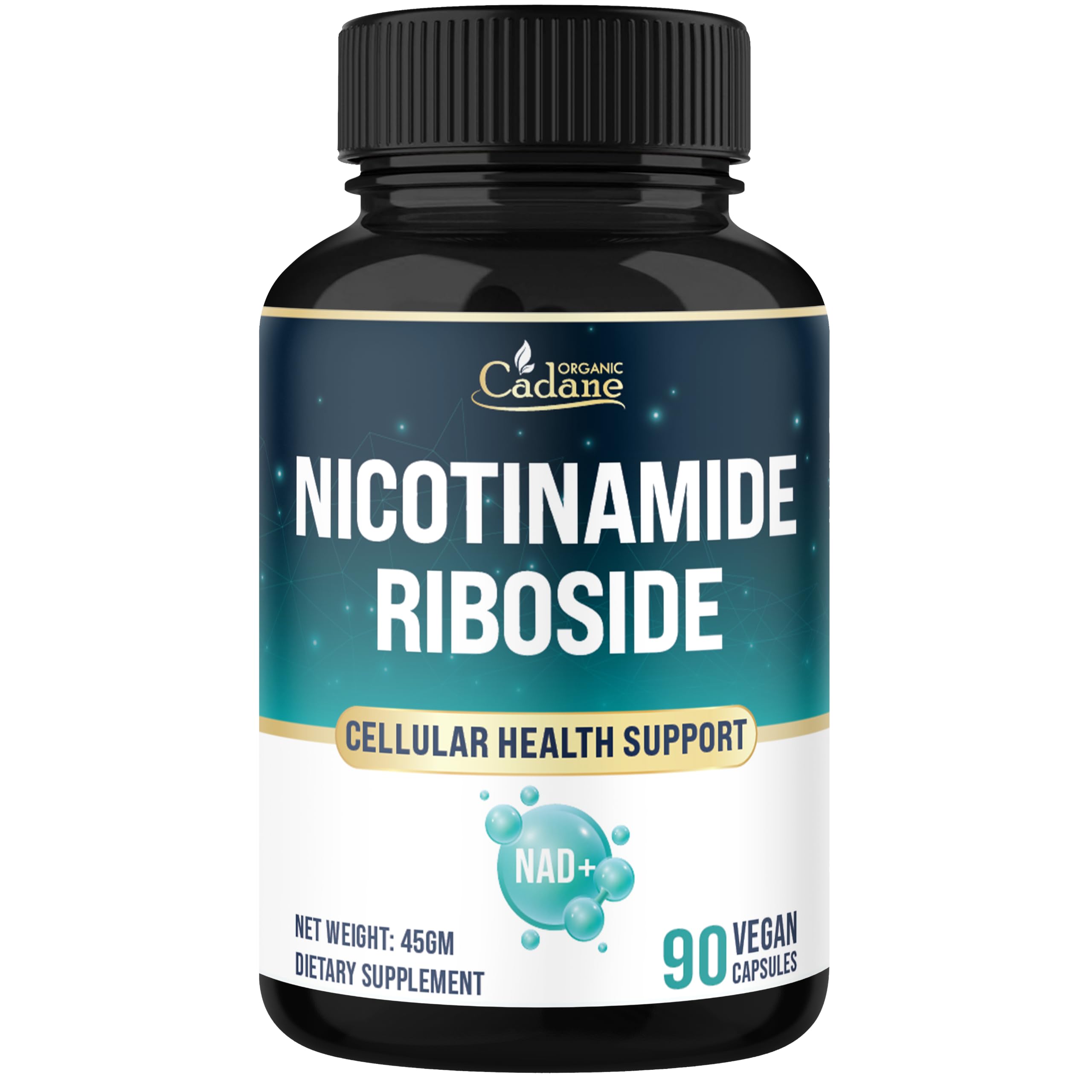 Organic Cadane Nicotinamide Riboside Supplement | Cellular Health Support | Vegan, Non-GMO – 90 Capsules - Support for 3 Months