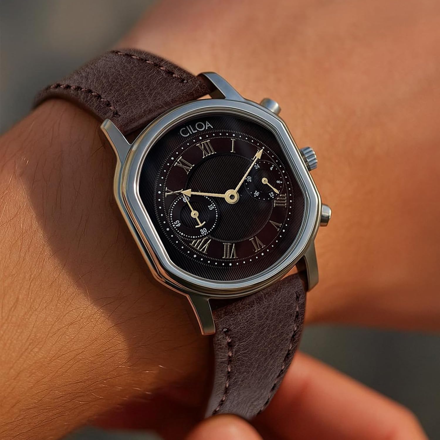 CILOA Mens Watches Leather Watch Analog Watch for Men Luxury Fashion Business Casual 30M Waterproof Men's Wrist Watches