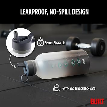 Built 74 Oz Tritan Motivational Bottle - Gray