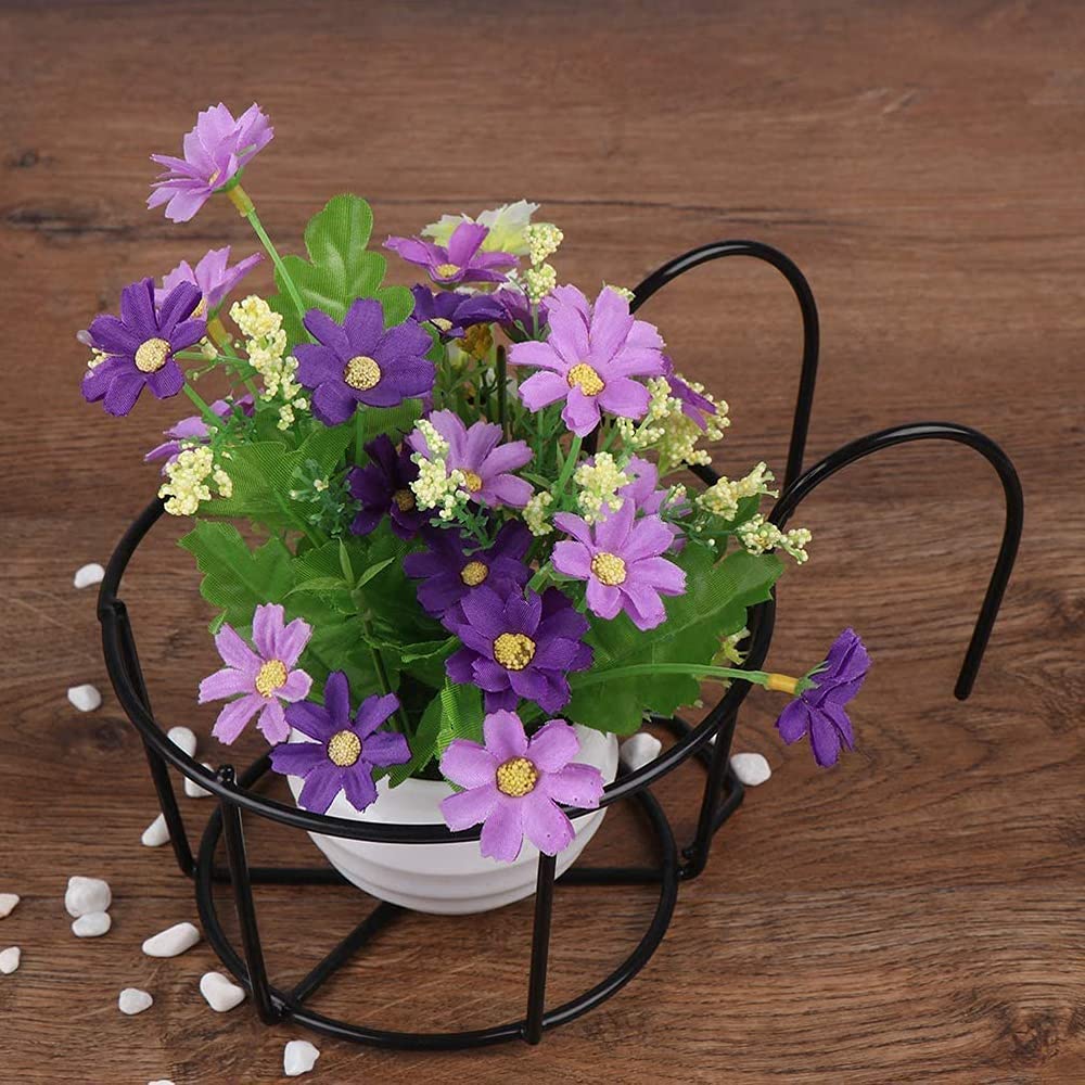 2 Piezas Soporte Flores Redondo Gancho,Estante Hierro Plantas Colgantes,Hierro Jardinería Maceta Redonda,Estante Redondo Cestas Plantas,Adecuado para Balcón,Jardín,Valla,Interior Y Exterior