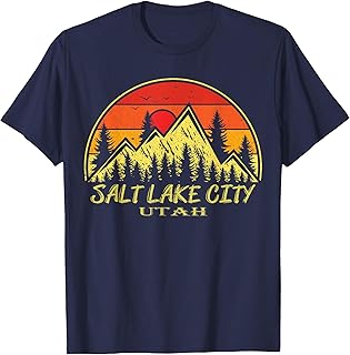 Vintage Salt Lake City Utah UT Mountains Hiking Souvenir T-Shirt