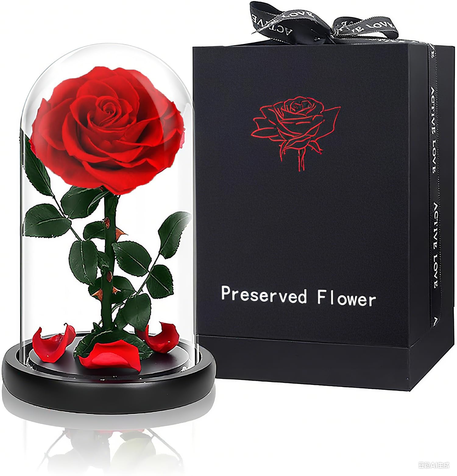 Handmad Preserved Flower with Luxury Gift Box, Eternal Natural Rose -Romantic Gifts for Her - Real Roses with Box & Bag for Valentine's Day, Anniversary
