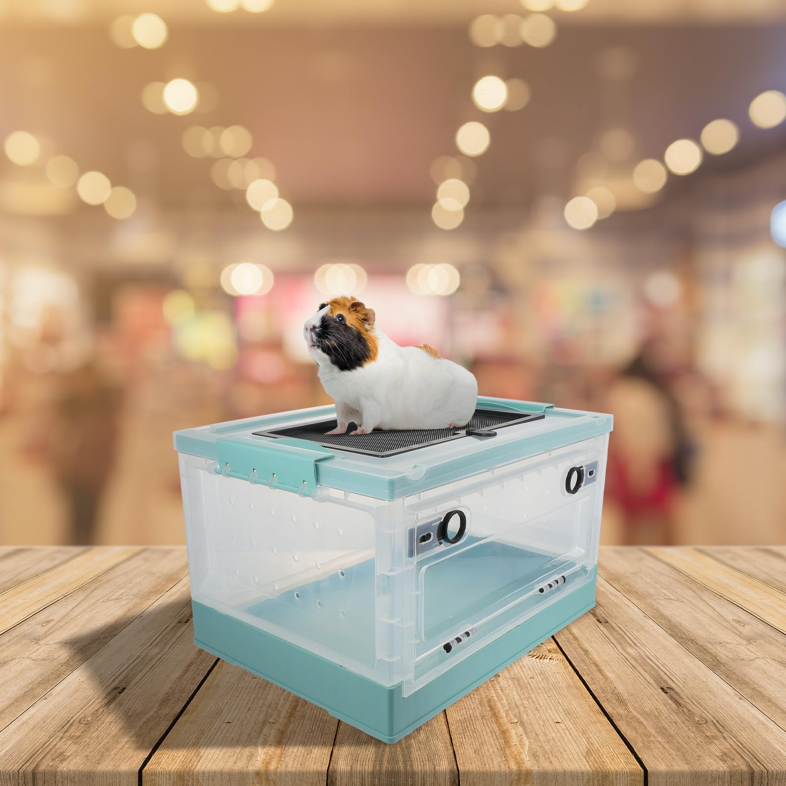 Generisch Haustierkäfig aus Kunststoff für Hamster und Igel mit Luftzirkulation und Atmungsaktivem Design Klappbarer Blauer Terrarium Tierkäfig für Kleintiere