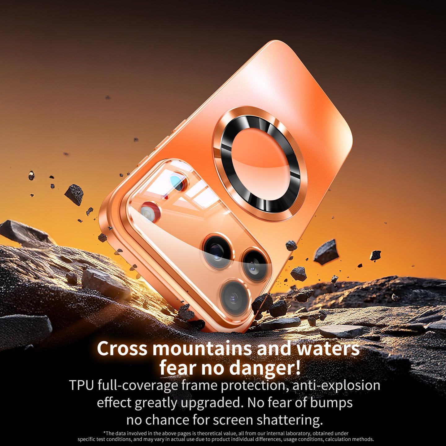 Magnetic Series Design for iPhone 13 Pro Max Case,[Compatible with MagSafe][Military Drop&Full Camera Lens Protector] Large Window Logo View Dust-Proof Matte Shockproof Cover,Silver - Image 5