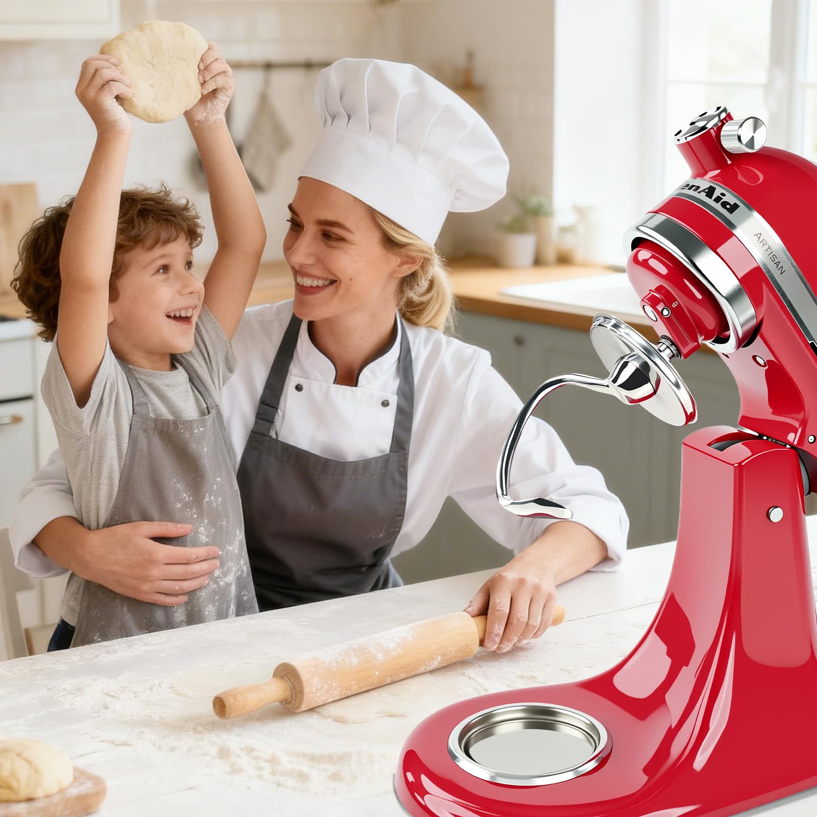 K45SS - Gancio per impasto in acciaio inox per mixer Kitchen Aid con testa inclinabile da 4,5-5 litri, compatibile con accessori e accessori Kitchen Aid