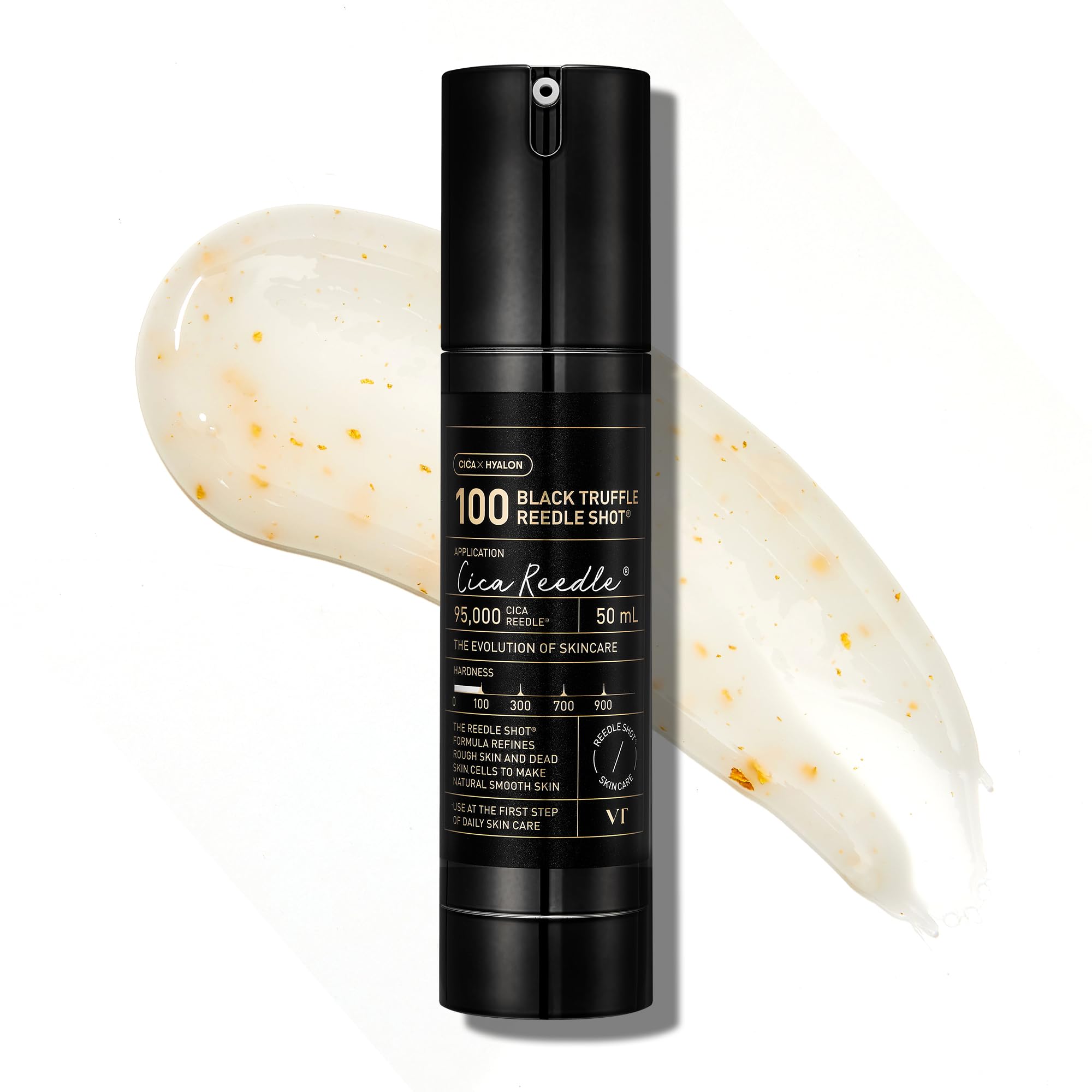 VT COSMETICS Black Truffle Reedle Shot 100, Premium Spicule Microneedling Serum with 24K Gold for Skin Elasticity, Deep Nourishment, Exfoliation & Smooth Glass Skin, Korean Skincare, 1.69 fl oz