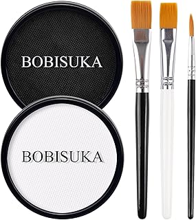 BOBISUKA Pintura facial negra y blanca, kit d...