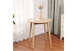 28.3" Small Round Dining Table for 2,Wooden Space-Saving Kitchen Dinner Table
