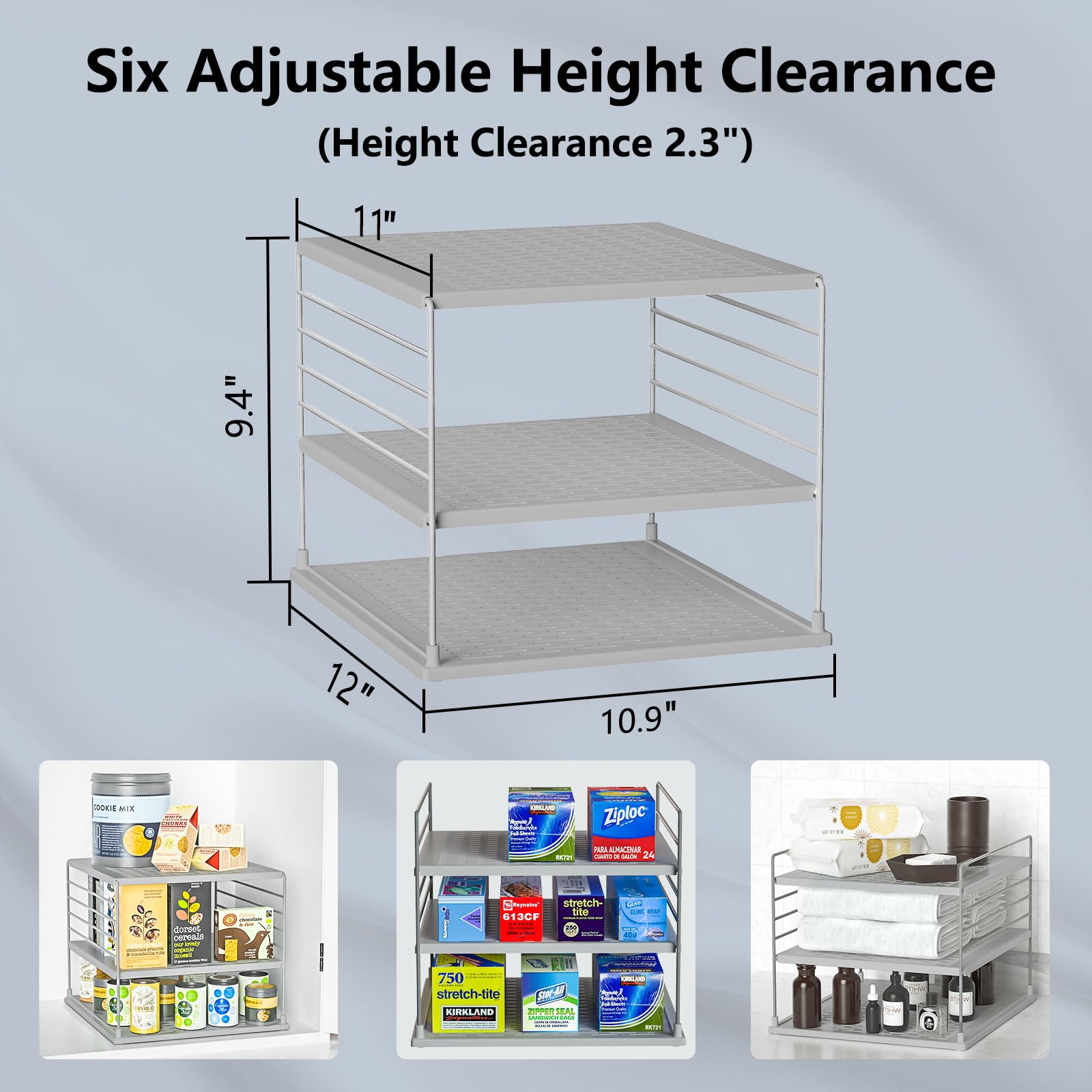 Organisateurs d'armoire et de rangement améliorés – Compartiment divisé pour sac en plastique, enveloppe, aluminium, collations et boîte pour l'organisation de la cuisine et le rangement sous