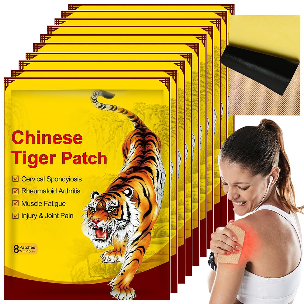 80 Pcs Cerotti Antidolorifici, Cerotto Antidolorifico della Tigre, Cerotti Riscaldanti Schiena, Cerotti Antidolorifici Schiena per Mal di Schiena, Ernia del Disco Lombare, Muscoli Della Schiena