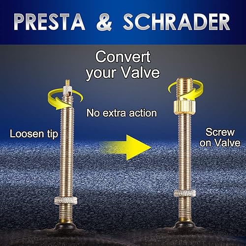 Miniatura 3 de 15 herramientas adaptadoras de válvula de neumático Presta para bicicleta, convertidor de válvula de neumático de bicicleta, válvula de cobre, tapa