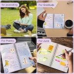 SIIXU Floral Hardcover Spiral Notebook: A5 Small College Ruled Lined Journal with 160 Colorful Flower Pages - Pretty Writing Notebooks for Poetry, Prayer, Diary, Work & School, Blue