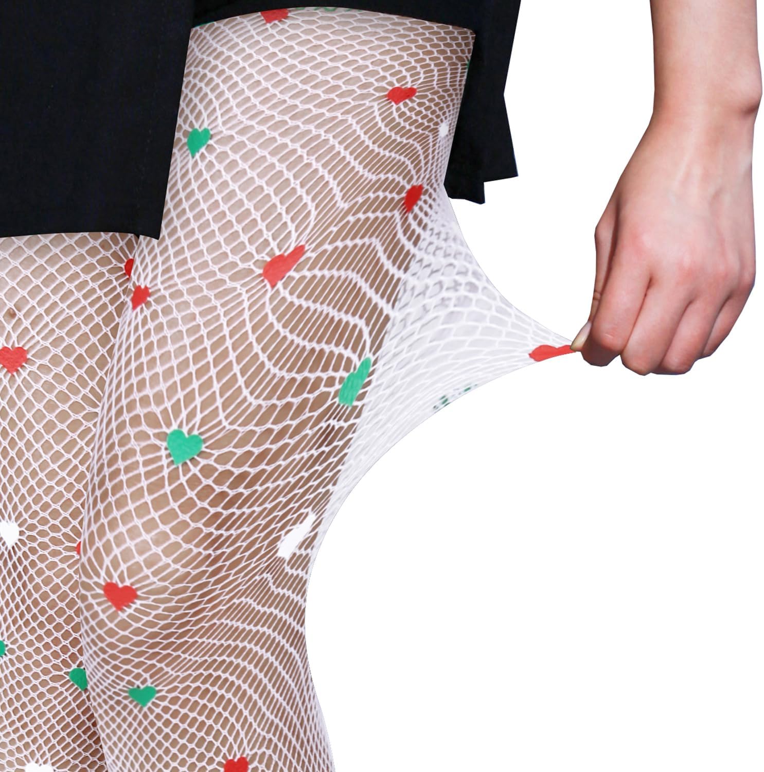 Benefeet Sox Fishnet Stockings for Women Fishnet Tights with Red Heart Designs Pantyhose - Image 5