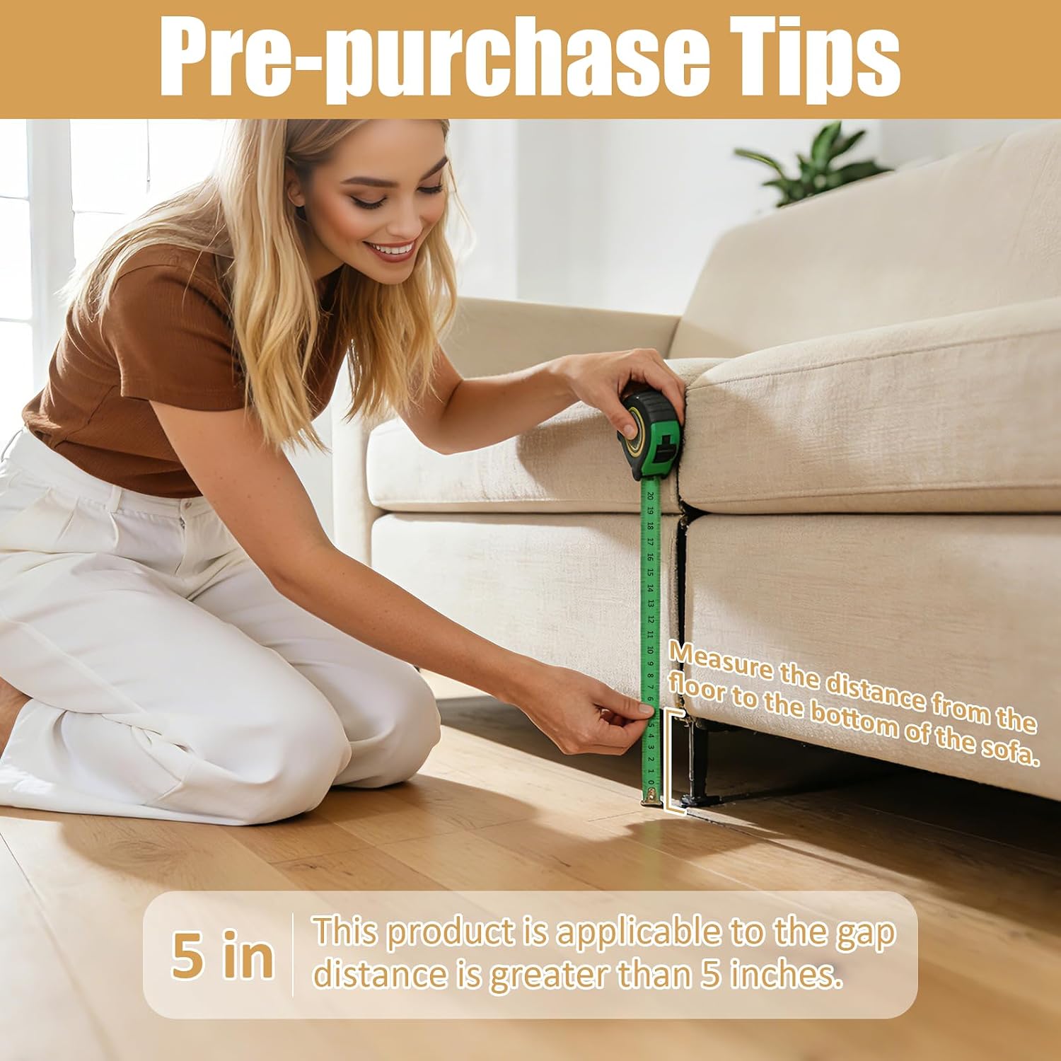 Under Couch Blocker Adjustable Elastic Couch Bed Blockers Suitable for Right-Angle Furniture Legs, for Pets and Kids Toys to Prevent Things from Going Under Sofa (5''×132'')