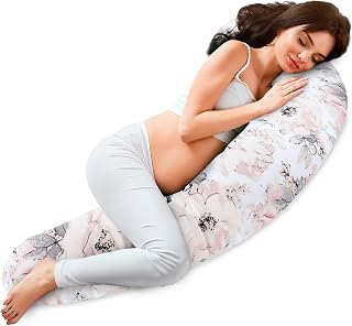 Totsy Baby Körperkissen 190 cm Lagerungskissen für Erwachsene – langes Body Pillow Komfortkissen zum Lesen und Anlehnen mit abnehmbarem Bezug Reißverschluss Wilde Rose Oeko-Tex