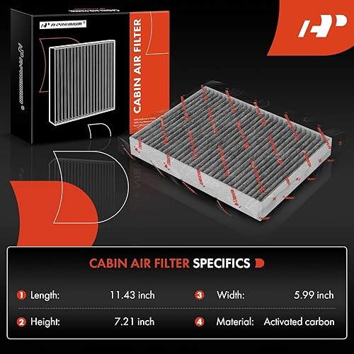 Miniatura 2 de A-Premium Filtro de aire de cabina de 2 piezas con carbón activado compatible con BMW 530i, 530i xDrive, X5, X6, X7, 530e, 540i, 540i xDrive, 740i,