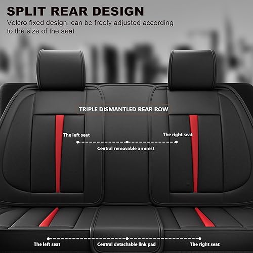 Miniatura 7 de 5 fundas para asientos delanteros y traseros de automóvil, accesorios interiores de automóvil con piel de napa a prueba de agua para autos, SUV y