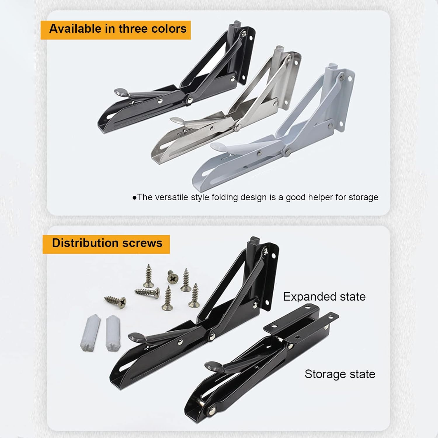 Folding Shelf Brackets L Brackets Shelf Heavy Duty Black Metal Triangle Table Bench Folding Shelf Bracket for Bench Table,10in