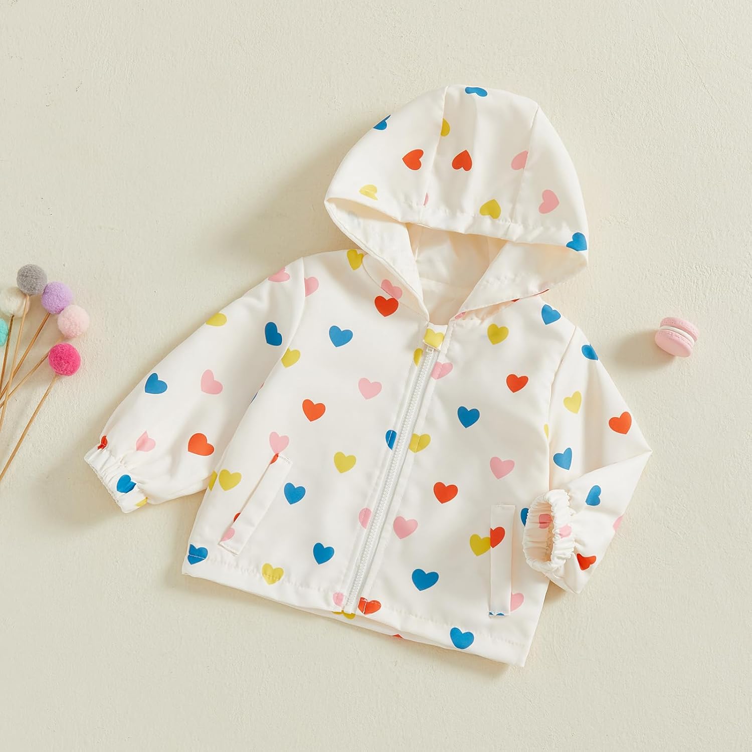 Emmababy Baby Hoodie Toddler Windbreaker Jacket Zipper Hooded Long Sleeve Sweatshirt Zip Up Hoodie Jacket Infant Girl Clothes - Image 3