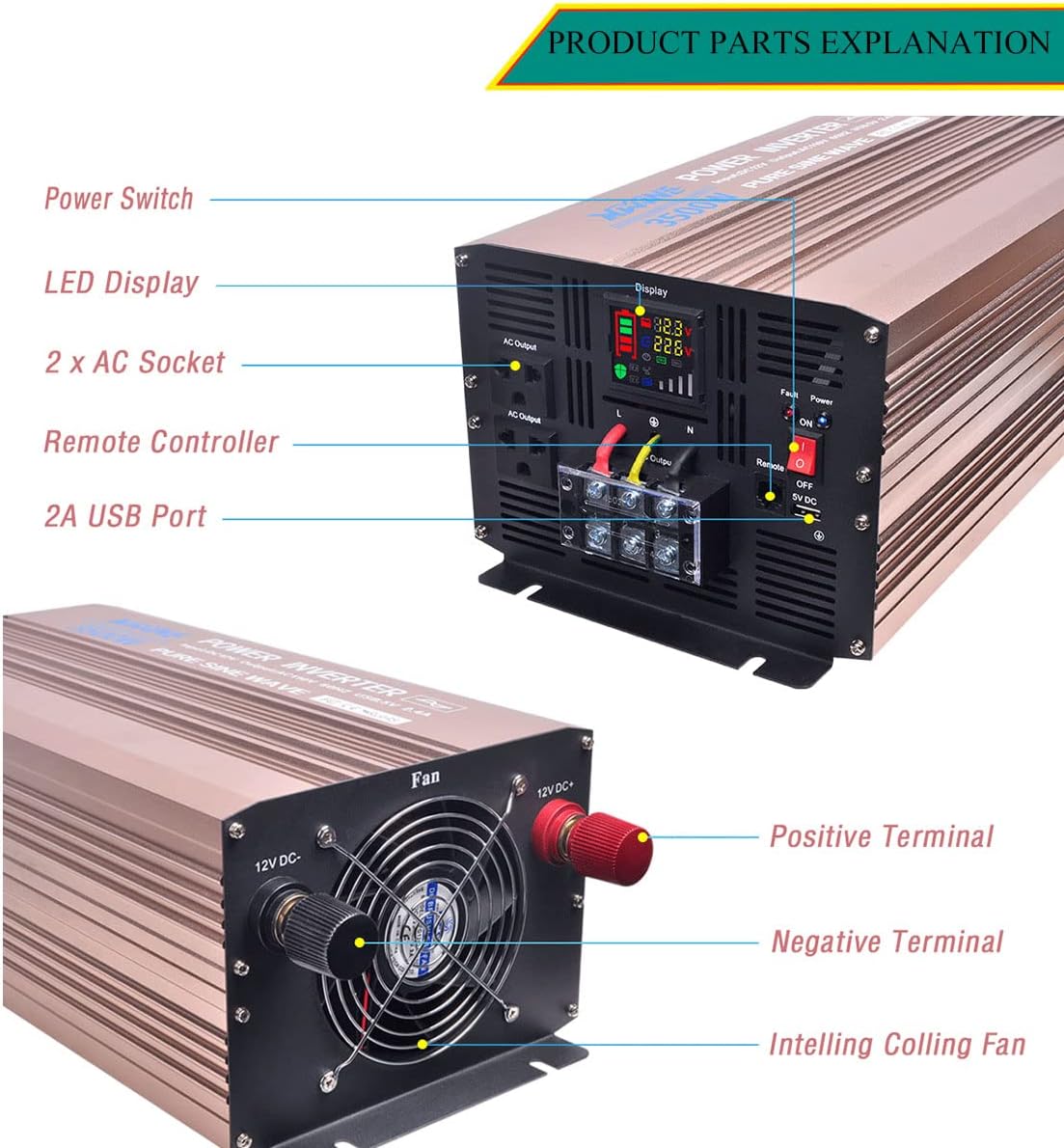Blасk Frіdау - 60% оƒƒ XWJNE 3500 Watts Power Inverter 48V to 110V Pure Sine Wave Car Plug Inverter Adapter Power DC to AC Converter with Remote Control and LED Display 4.2A USB Charging Ports & 2 AC Outlets Car Charger Hоttеѕt Sаlеѕ XWJNE 3500 Watts Power Inverter 48V to 110V Pure Sine Wave Car Plug Inverter Adapter Power DC to AC Converter with Remote Control and LED Display 4.2A USB Charging Ports & 2 AC Outlets Car Charger