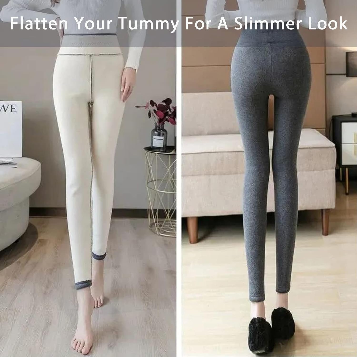 Soft Clouds Fleece Leggings for Women Winter, Fleece Lined Leggings Women, Slim Casual Warm Winter Solid Pants