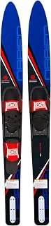 O'Brien Reactor Combo Waterskis 67" Blue - Maneuverable Dual Tunnel Skis for Smooth Stable Rides