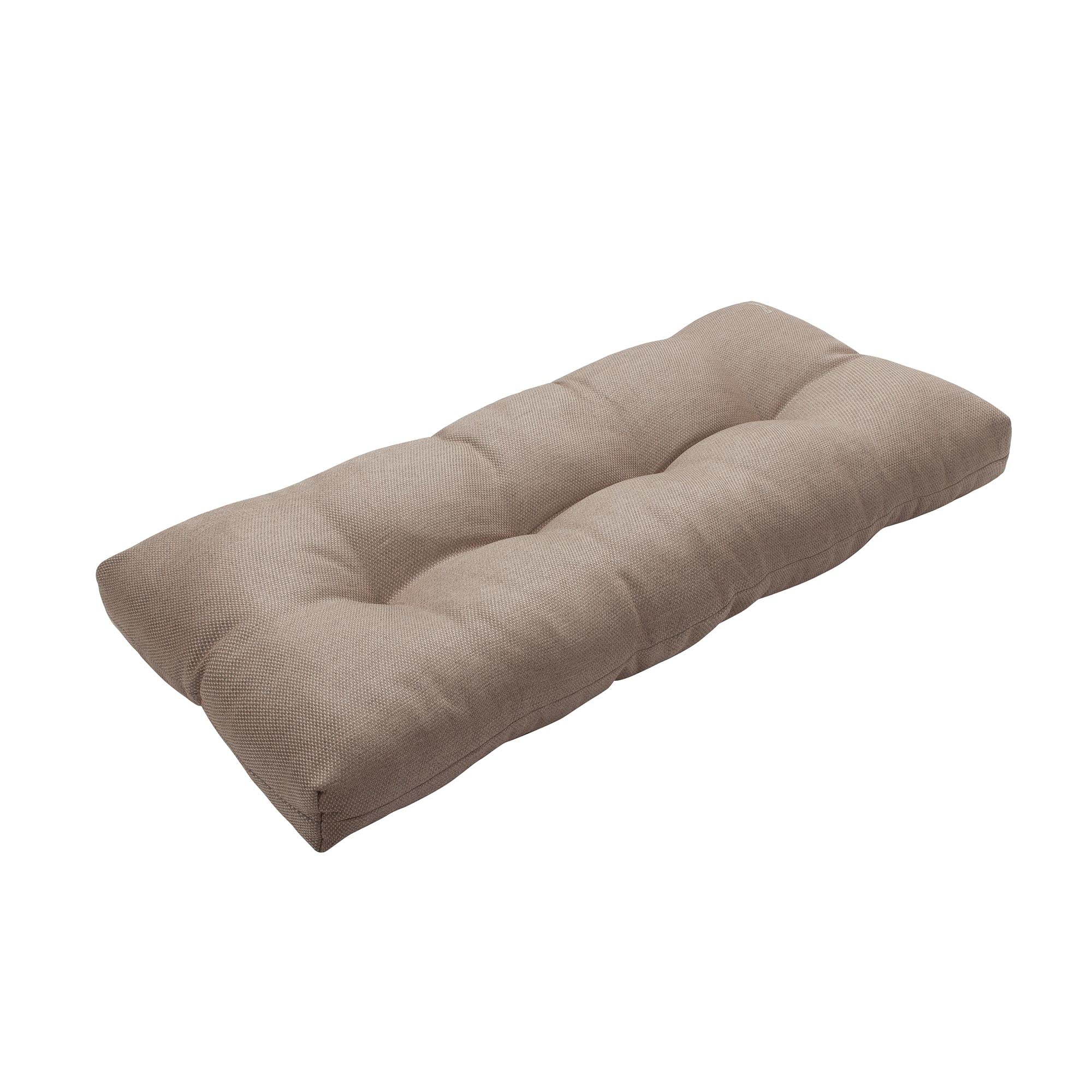 Magpie Fabrics Indoor Outdoor Bench Cushion 45"x18", Non-Slip Tufted Water Resistant Long Seat Pads, Patio Loveseat Cushion for Window, Garden, Swing, Settee - Brown