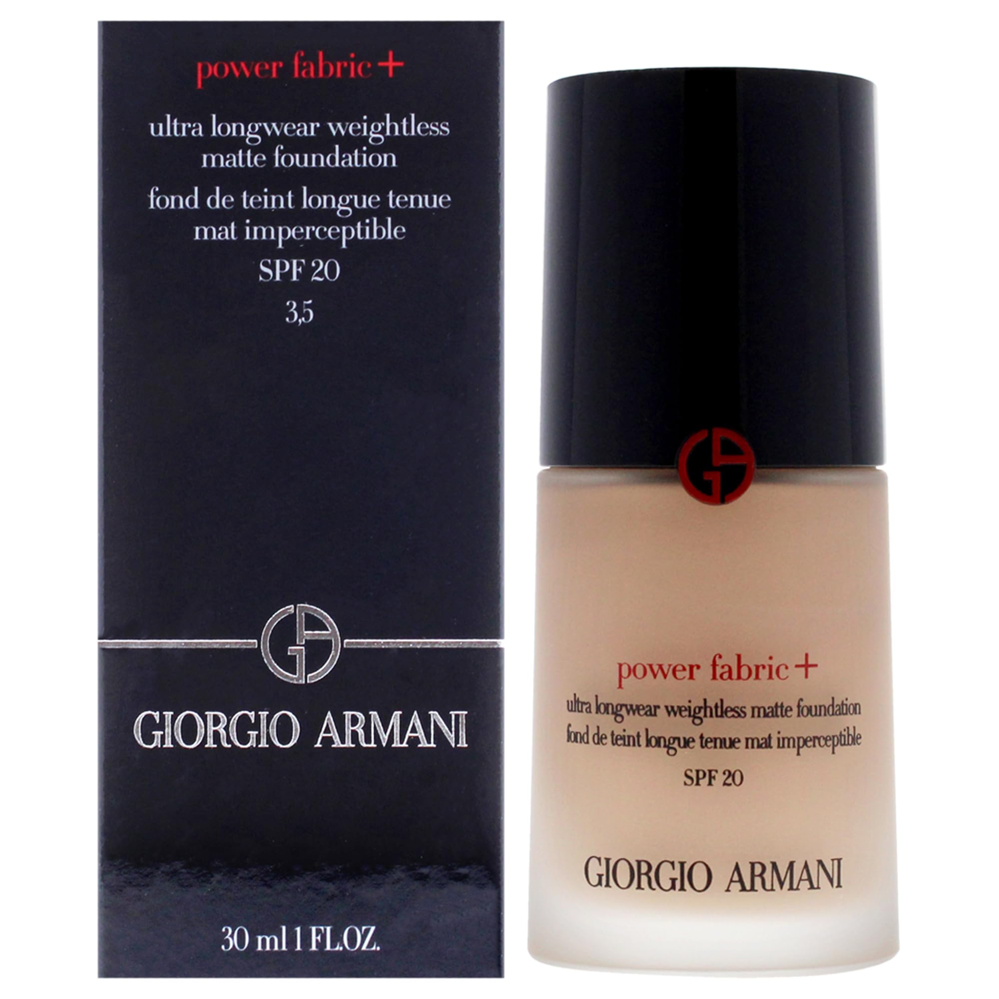 Power Fabric Plus Longwear Weightless Matte Foundation SPF 20-3 5 by Giorgio Armani for Women - 1 oz