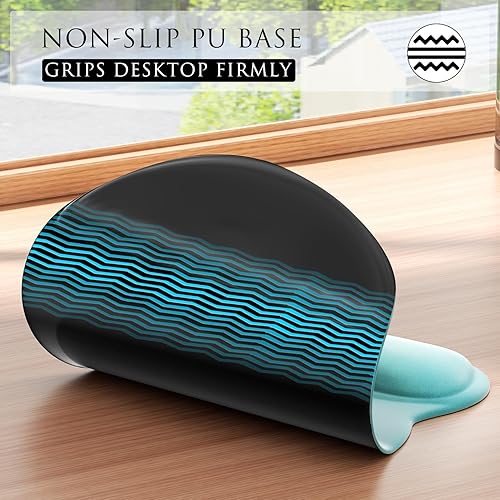 Miniatura 72 de MROCO Alfombrilla ergonómica para mouse con reposamuñecas de gel, cómoda alfombrilla de mouse con superficie de soporte de muñeca suave y base
