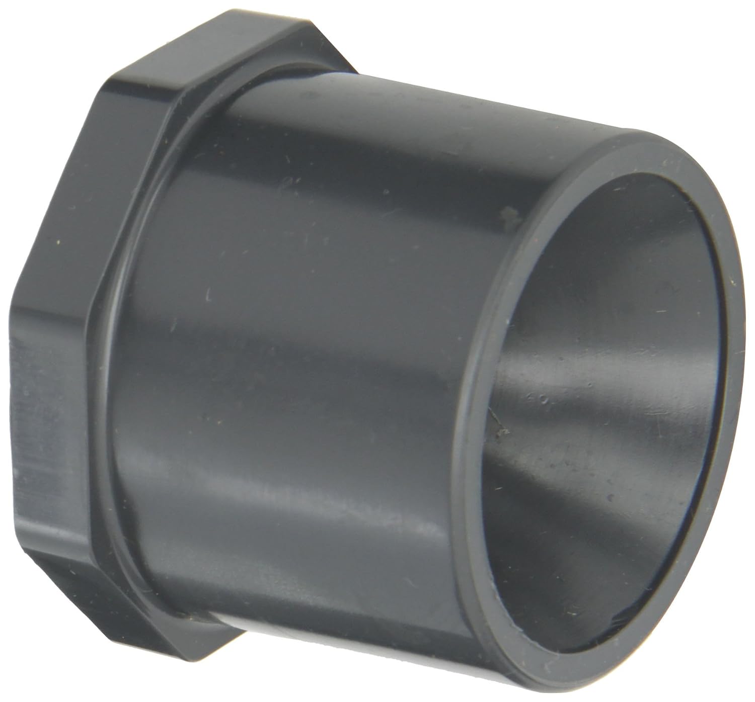 Spears 438-G Series PVC Pipe Fitting, Bushing, Schedule 40, Gray, 1-1/2" Spigot x 3/4" NPT Female