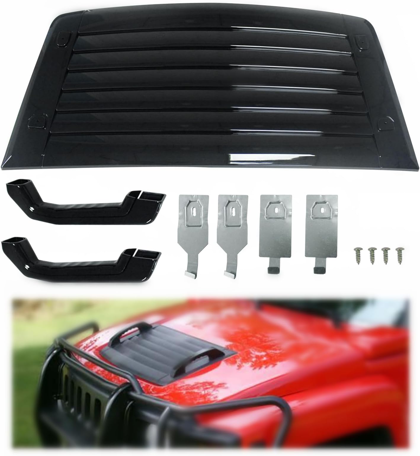 LOSTAR Black Hood for 2006-2010 Hummer H3 Deck Ve-nt Panel Handle Cover Trim (LSOT00911BNEW2)