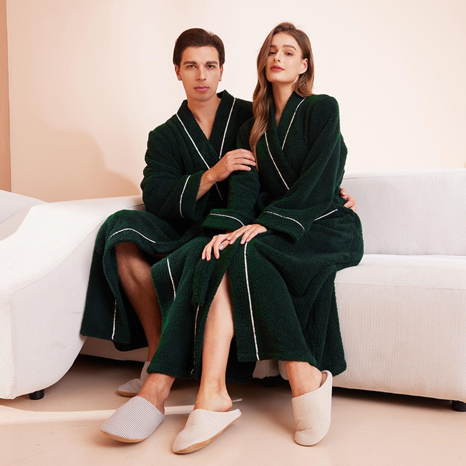 Schlafanzug Herren Lang Frühling Und Autumn Sleepwear Set Zweiteiliger Nightwear Total Comfort Langarmshirt Schlafanzughose Weich Nachtwäsche Loungewear für Nacht Entspannung Winterpyjama