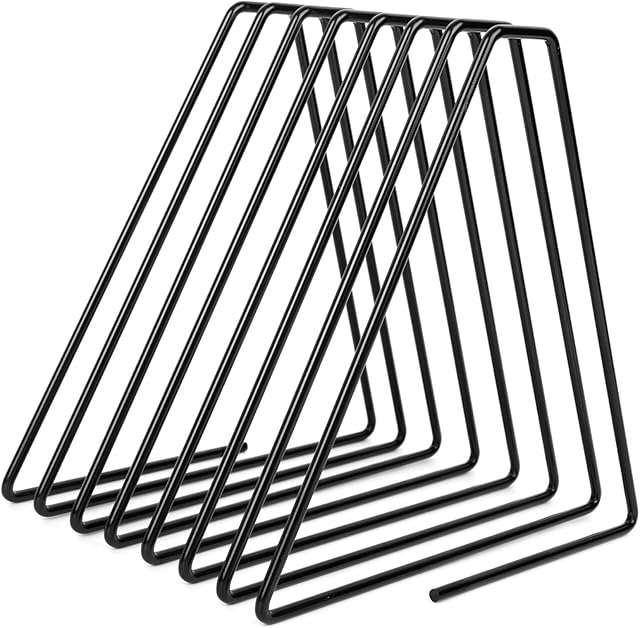 Cyrank Triangle Desktop Magazine File Holder Rack, 7 Slot Book Holder Organiser Metal Storage Book Sorter Organizer Bookshelf for Office Home Decoration