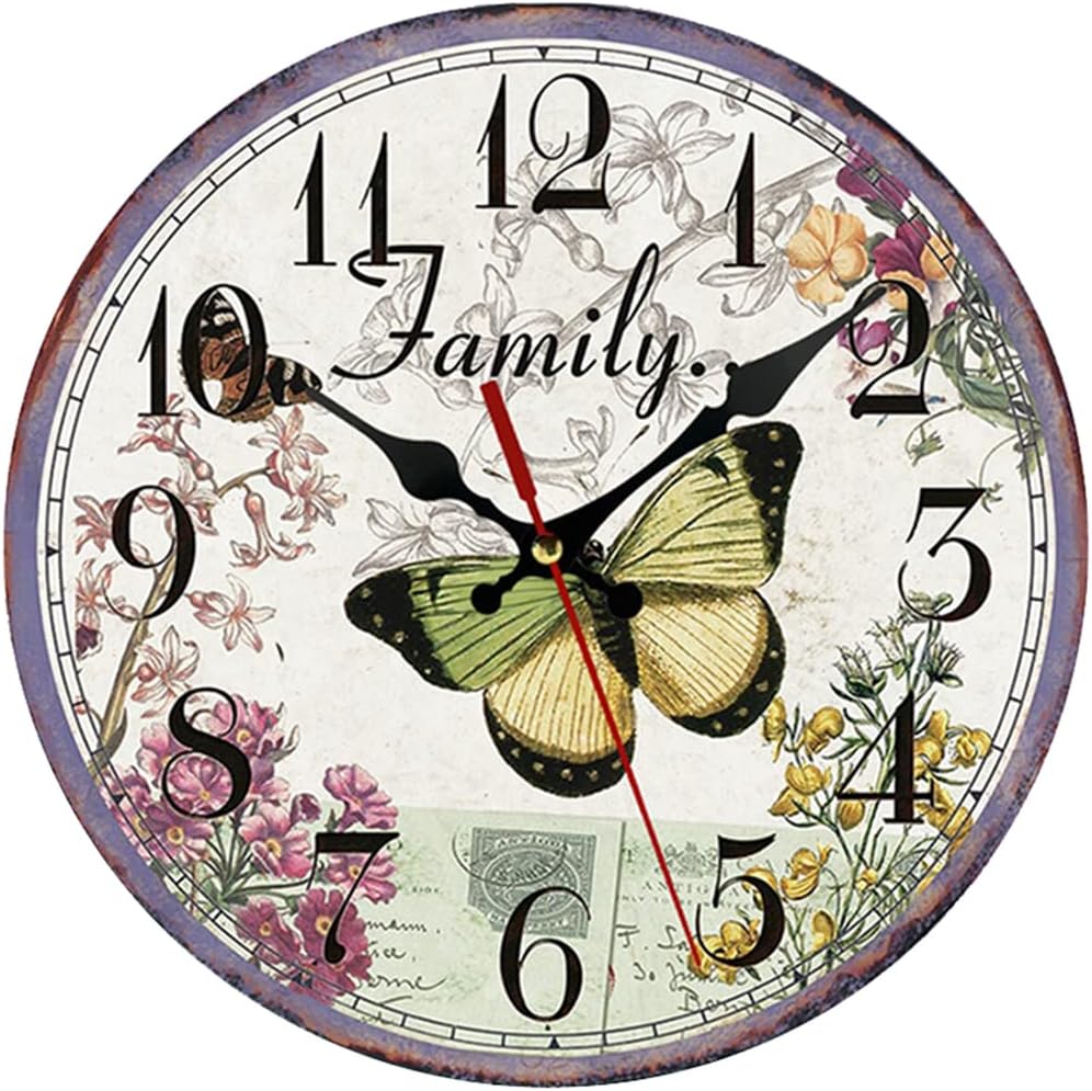 SWHONG Night Light Wall Clock, Simple Classic Modern Quartz Silent Clocks for Living Room/Home/Kitchen, Large 3D Numbers, Easy to Read, 12 Inches, White