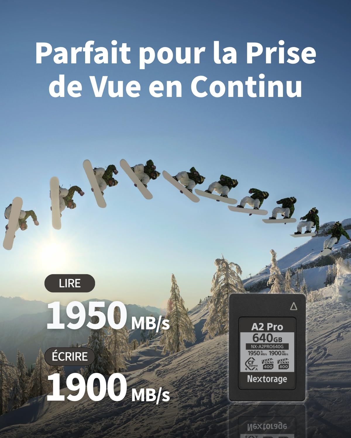 Nextorage CFexpress Type A 320Go Carte mémoire VPG 800 VPG 400 320GB pour Sony Fujifilm