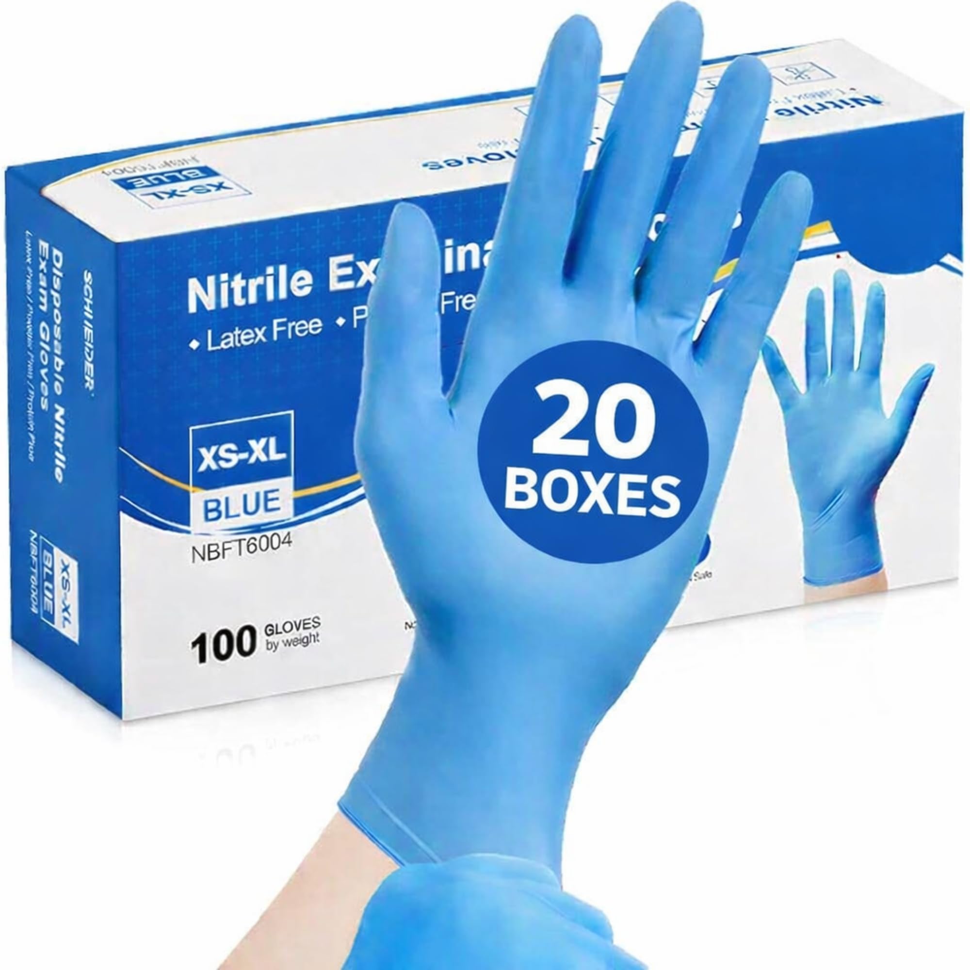 MEDITOP 2000 x Blue Disposable Small Nitrile Examination Gloves Multipurpose,Mechanical, Industrial, Hair & Beauty, Janitorial, Multipurpose-Powder Free(2000 Gloves, S)