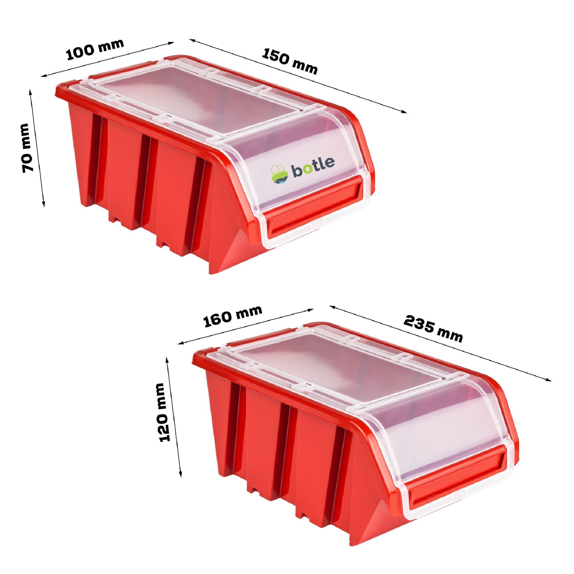 Sistema de almacenamiento de pared, 1200 x 800 mm, 38 unidades, cajas apilables, cajas apilables, cajas de almacenamiento con tapa, placas de pared extrafuertes, estantería ampliable, estantería de