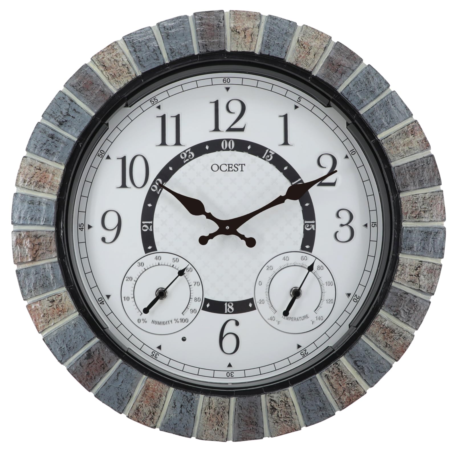 Photo 1 of 18-Inch Waterproof Illuminated Outdoor Clock with Thermometer & Hygrometer