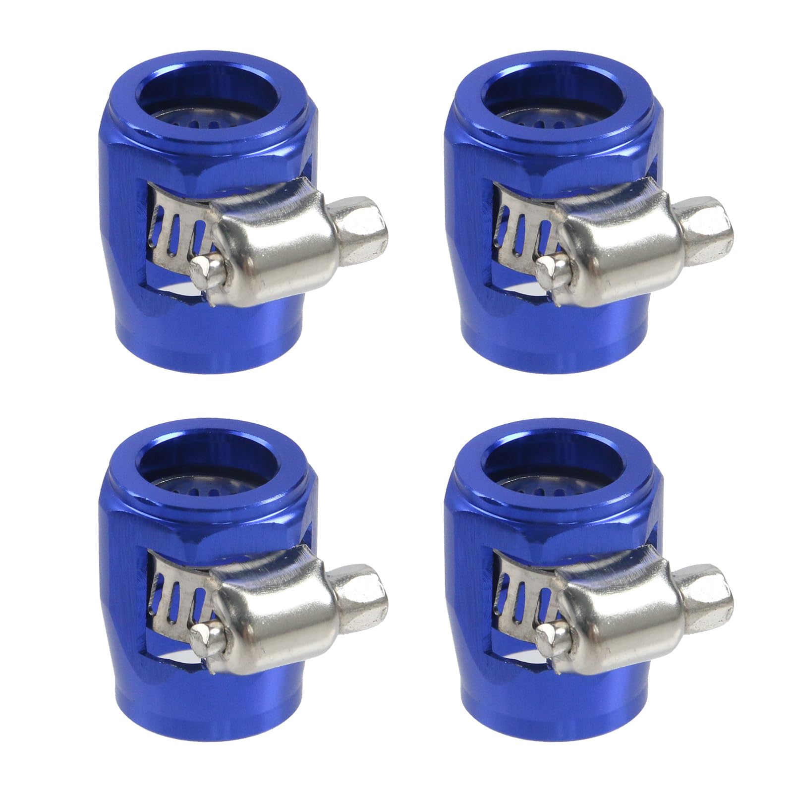 Modengzhe Car Hose Finisher,4 PCS AN6 Flexible Rubber Hose Pipe Clamp Connector with Screw Band Adapter Fitting for Oil Fuel Water Tube,Blue