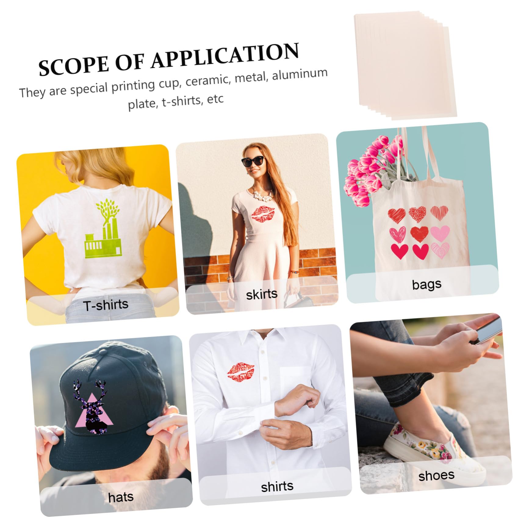 SHINEOFI Papier Transfert Thermique A4 pour T-shirts et Métal, 100 Feuilles Rose pour Impression par Sublimation, pour Projets DIY et Transfert Thermique Précis