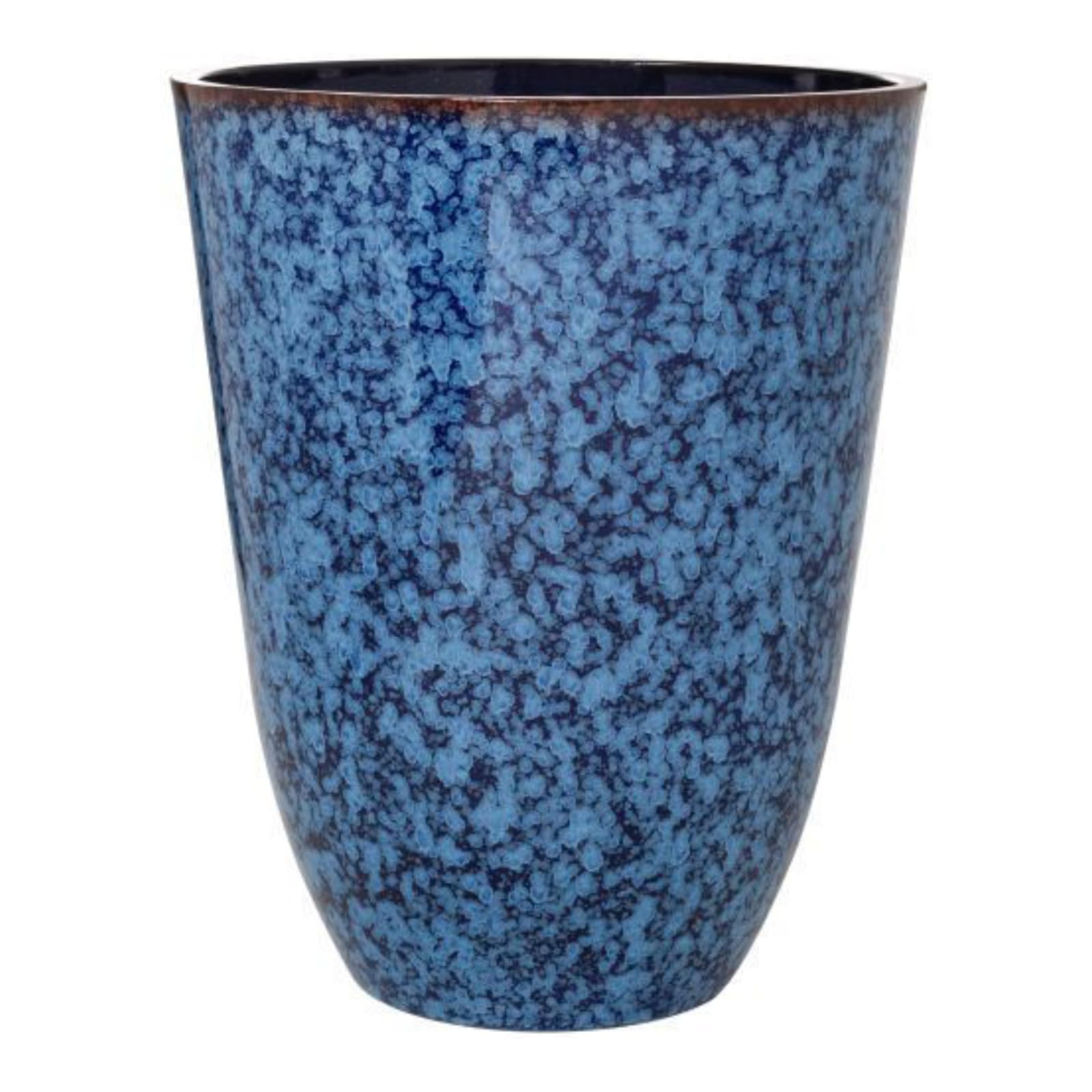 Fyne-Finds Dappled Blue Plastic Plant Pot 29Cm, 11Inch Tall Heavy Duty Planter 15L Home Garden Decor