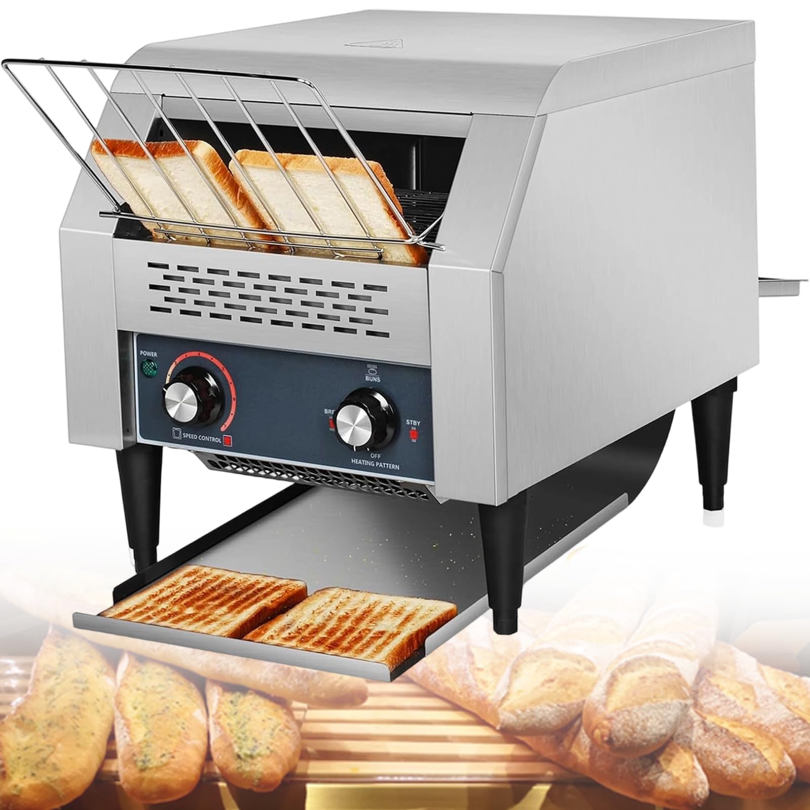 MáQuina Tostadora, Alta Resistencia, 1300/2200/2800 W De Potencia, 150/300/450 Rebanadas por Hora, Ideal para Restaurantes, PanaderíAs Y Buffets TT-450-220v