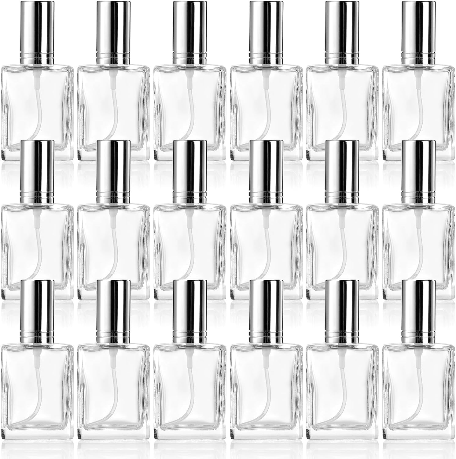 Hunky Dory 12pcs 10ml Transparent Empty Glass Pocket Bottle With Silver Metallic Spray Pump Refillable Bottle Saniztizer, Toner, Perfume, Attar, Lotion, Moisture, Oil-picture-42