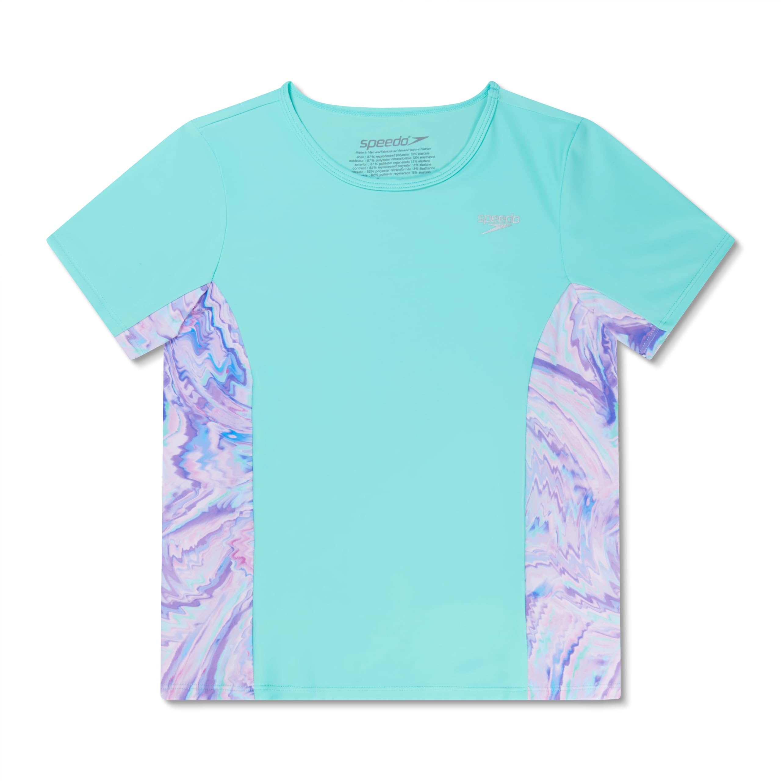 Speedo Girl's UV Swim Shirt Short Sleeve Printed Rashguard