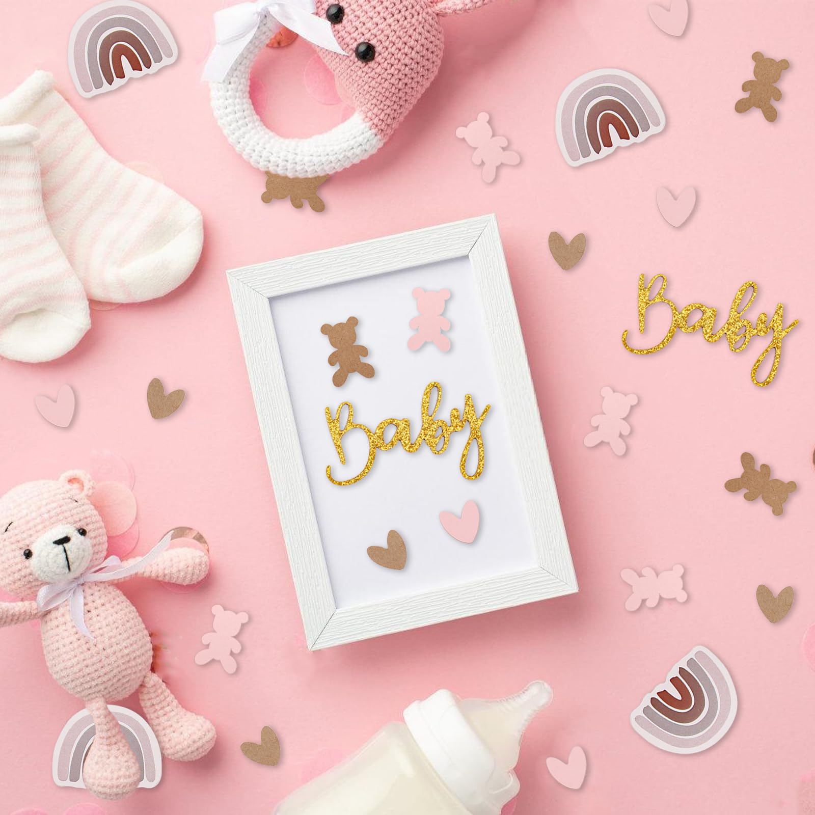 100 coriandoli per baby shower, decorazioni da tavolo, battesimi, progetti artigianali, coriandoli di carta