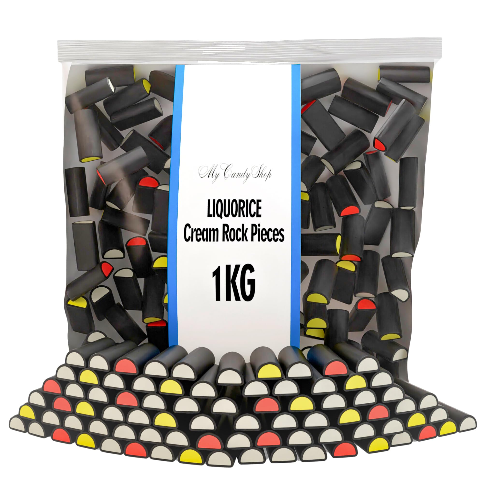 Liquorice Cream Rock Pieces 1kg – Bulk Retro Sweets, Traditional Liquorice Candy, Soft Boiled Sweets, Classic British Confectionery, Ideal for Gifts & Sweet Jars